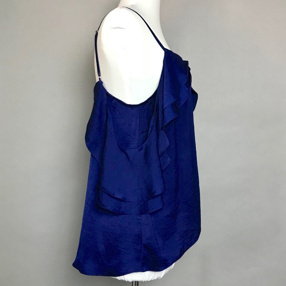 Devlin Cold Off Shoulder Ruffle Top Blue Blouse - Picture 5 of 8